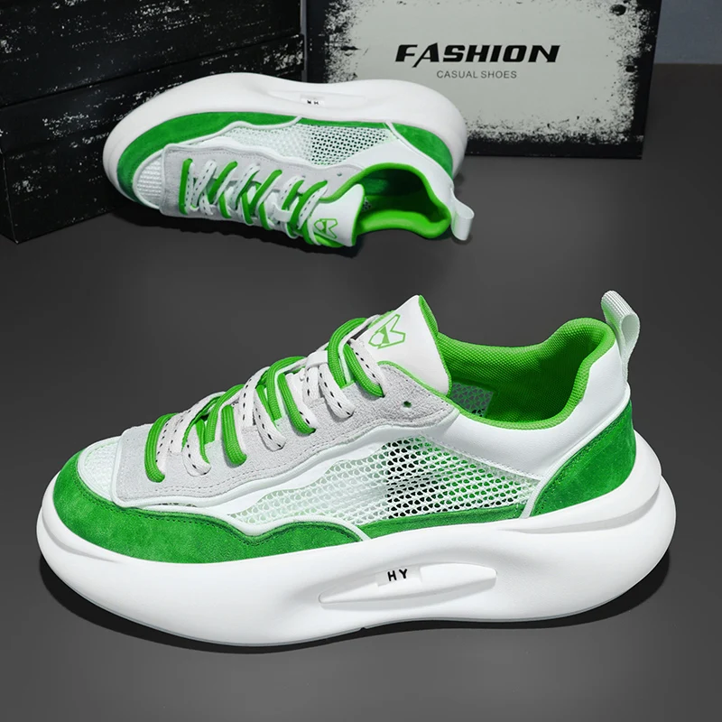 Мужская обувь осенне-зимняя дышащая новинка 2024 сетчатая с полой сеткой