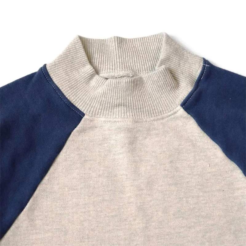 KAPITAL 22SS Color Blocking Splicing Craze Printing Half high Collar Sweater Men's And women's Sports Coats