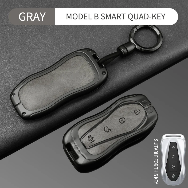 Фото Для Geely Tugella 2020 Boyue Atlas Pro Gili Tugella: металлический кожаный чехол для ключей, чехол для пульта ДУ, автомобильные гаджеты для ключей, брелок. №4
