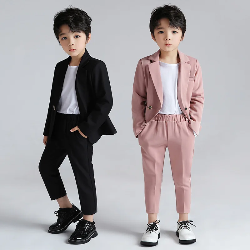 

Boys Suits For Weddings Kids Double Breasted Blazer Pants 2Pcs Photography Outfit Enfant Mariage Garcon Children Tuxedo Costume