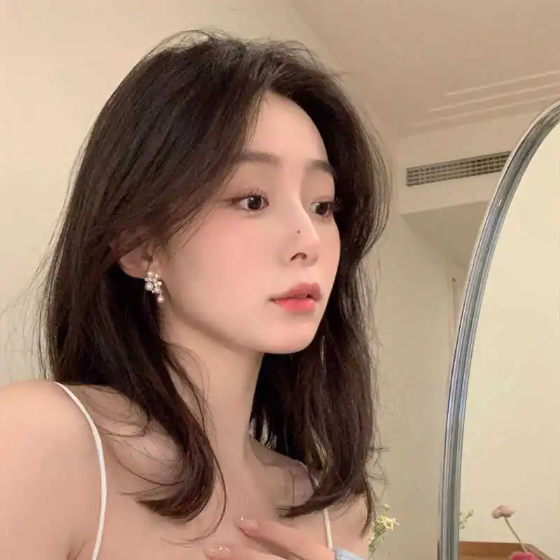 Женские серьги-гвоздики с жемчугом стерлинговое серебро 2024 новые модные легкие