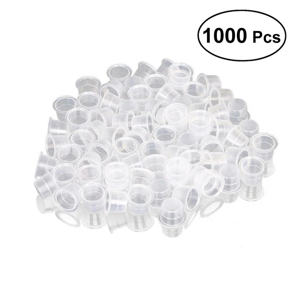 

1000pcs Ink Caps Disposable Ink Cups Permanent Eyelash Makeup Tattooing Pigment Container Kits Supplies 8mm Size