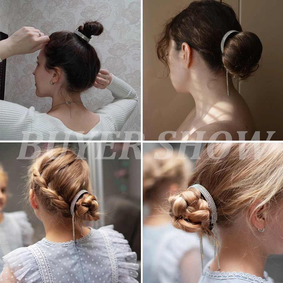 Женские Элегантные Роскошные заколки для волос Molans Стразы с кисточкой конского