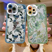 transparent elegant flower phone case for iphone 11 12 13 pro max x xr xs 7 8 plus se 2020 clear lens protection soft back cover