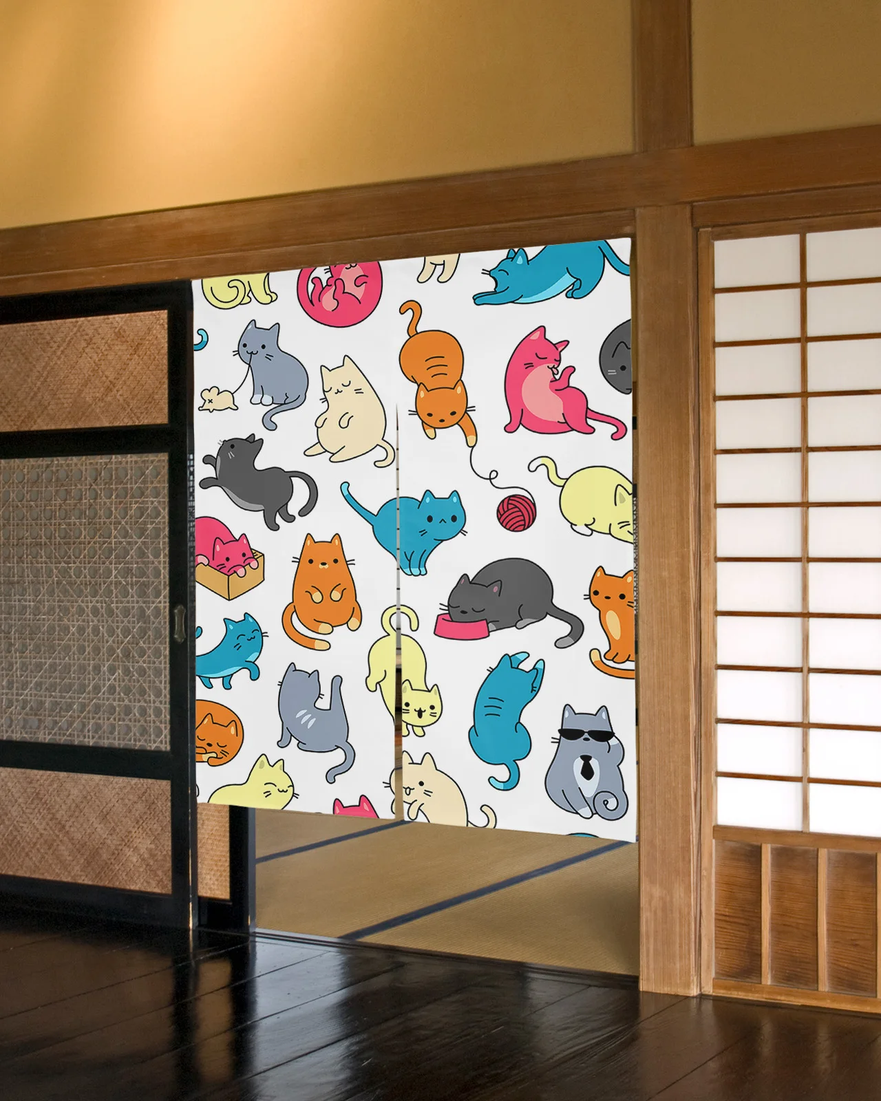 

Cartoon Cat Japanese Door Curtain Bedroom Doorway Partition Curtains Restaurant Kitchen Decor Drapes