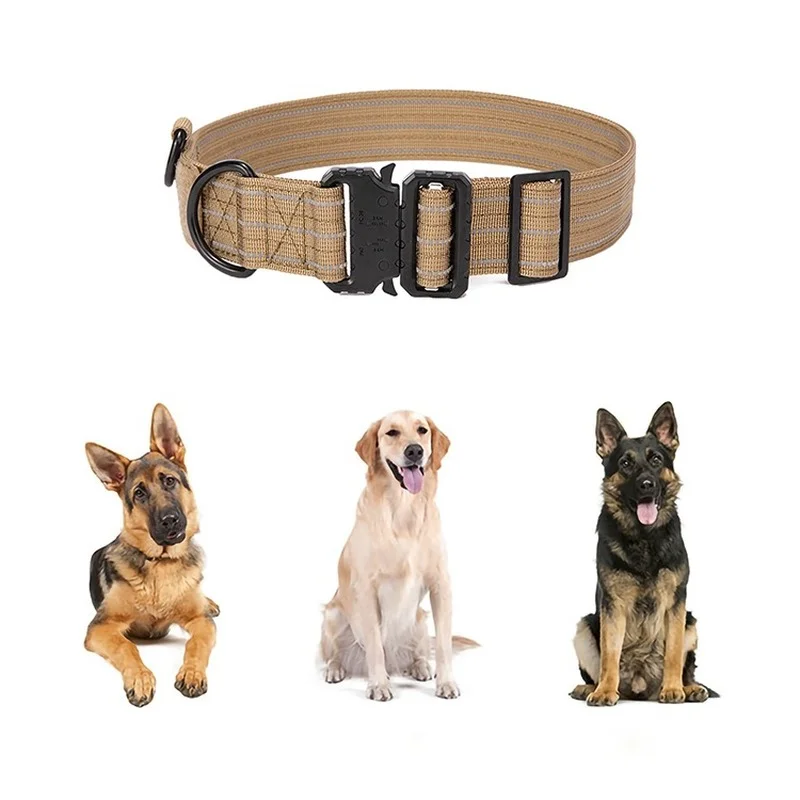 

Low Price Wholesales Outdoor Training Custom Printed Luxury Pet Supplies Tactical Reflective Military Dog Collar Tracking