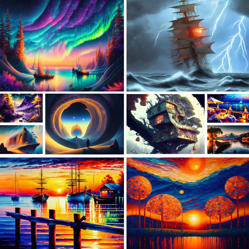 

Landscape Boat Cartoon Tree Paint By Number For Adults 20x30 Craft Kits For Adults Wall Decor Gift For Wife Wholesale 2023 HOT