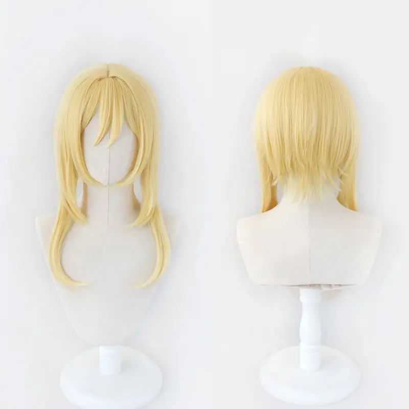 

Anime Genshin Impact Lumine Cosplay Wigs Long Golden Hair Heat Resistant Synthetic Halloween Party Accessories Props