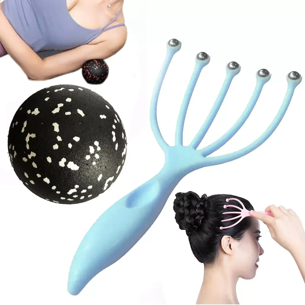 

Claw Relax Massager Steel Ball Massager Hair Held Scalp Neck Stress Relief Massage Release Head Physician Massager ball