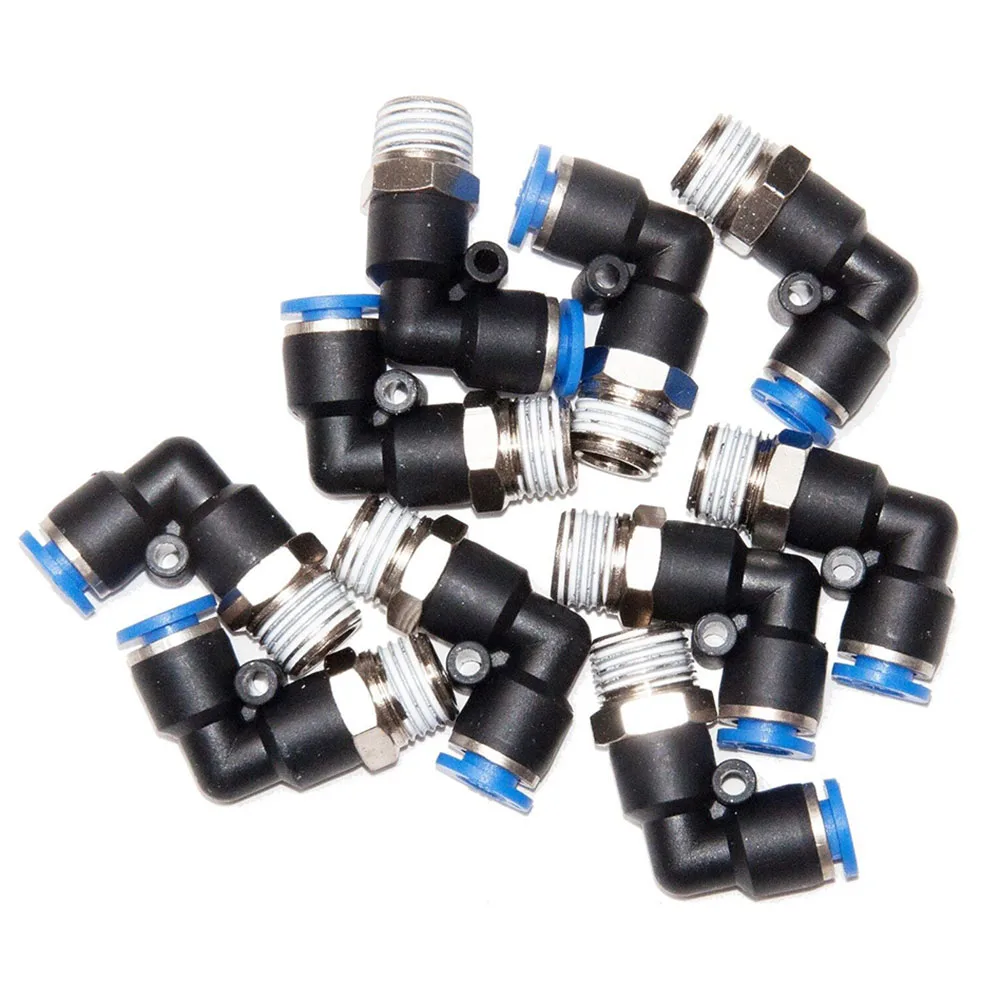 

10 PCS 6MM Right Angle Push Connectors Pneumatic Connect Fittings Air Line Quick Hose Repair 90-degree Elow Power Tools