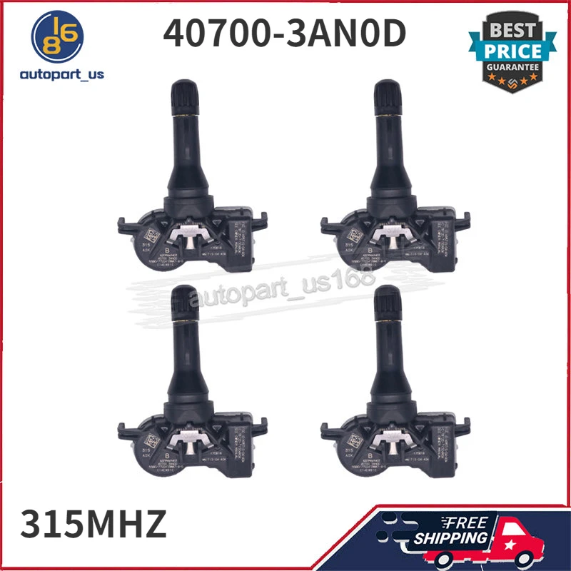 Система контроля давления в шинах 315 МГц, 4 шт., датчик TPMS 40700-3AN0D 407003AN0D для 2017-2019 Nissan NV Versa Note Sentra