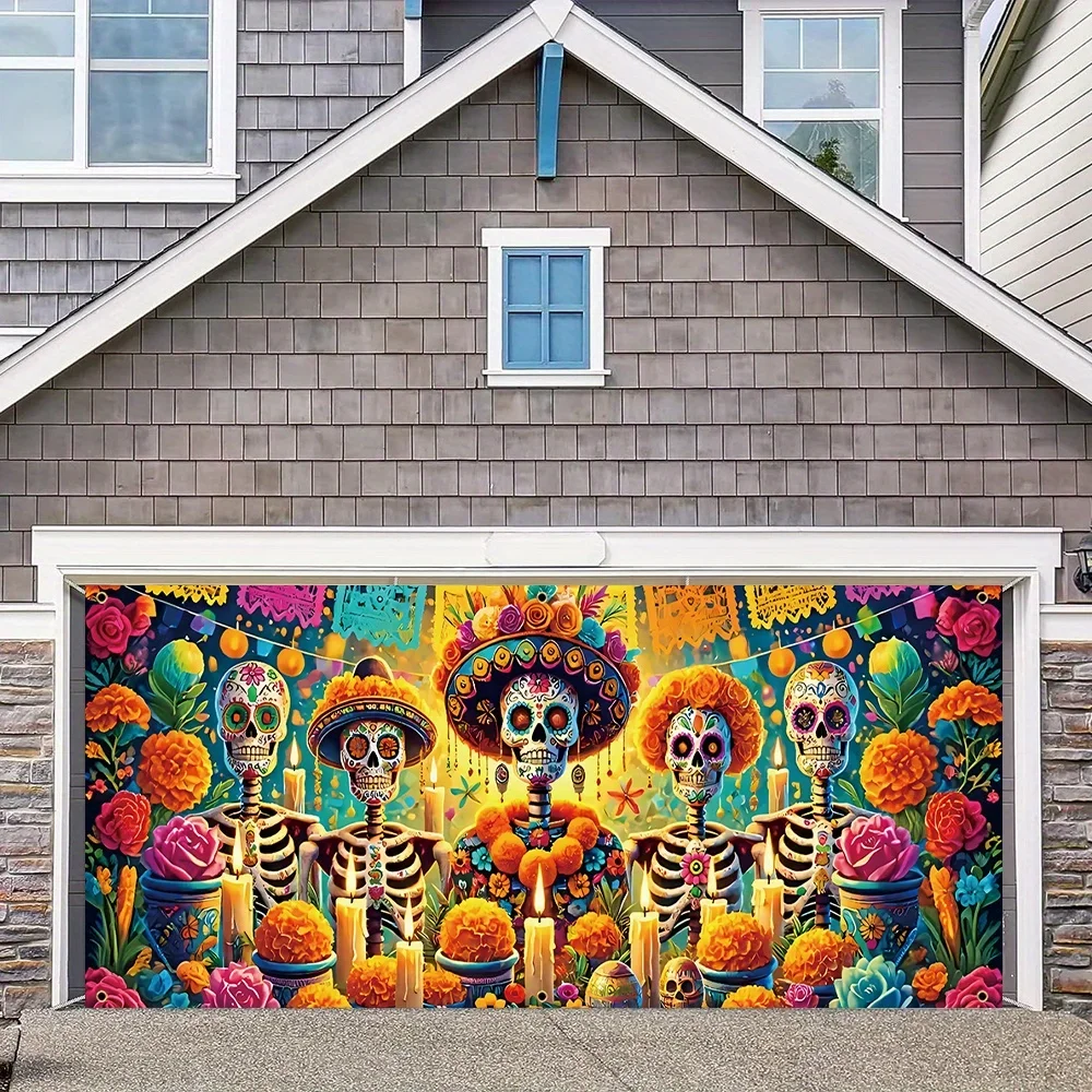 Дневник мертвецов в гараже-яркие цветочные принты с черепом для улицы