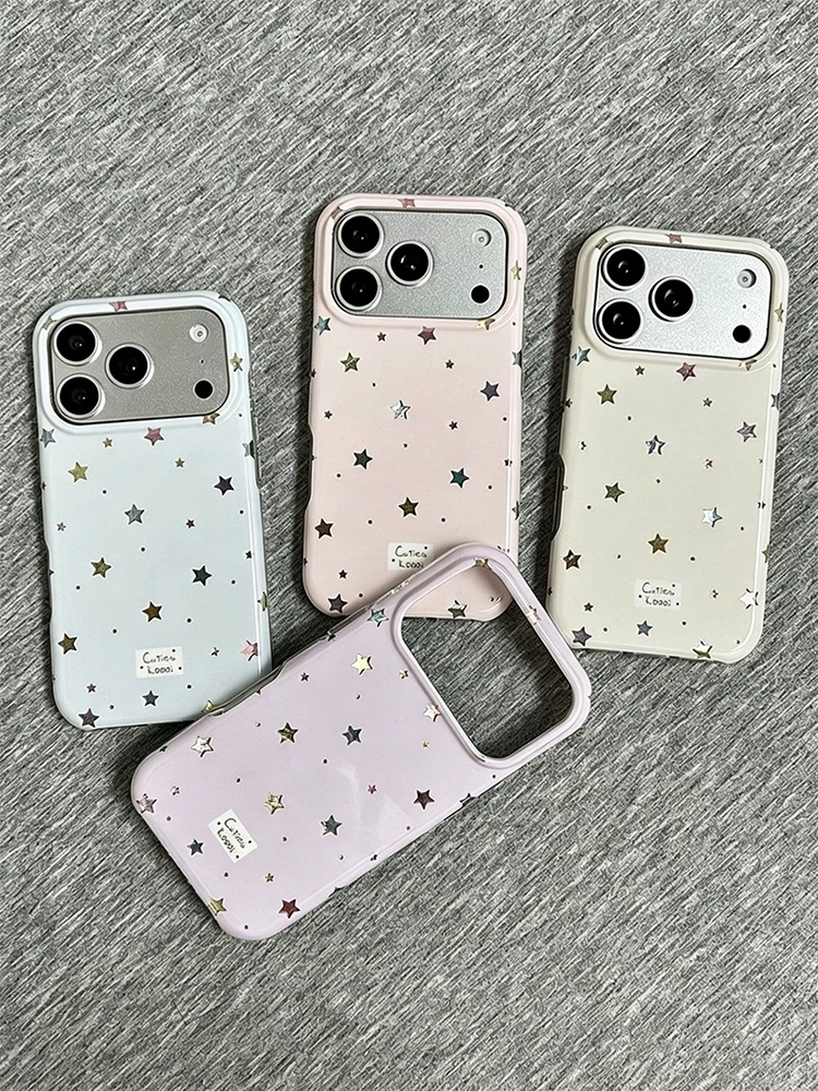 Чехол для телефона Ins Korean Full Screen Starry Sky с блестками и держателем для iPhone 17 16 15 14 13 Pro Max (art.: 3920dbbadbb74) - 3920dbbadbb74