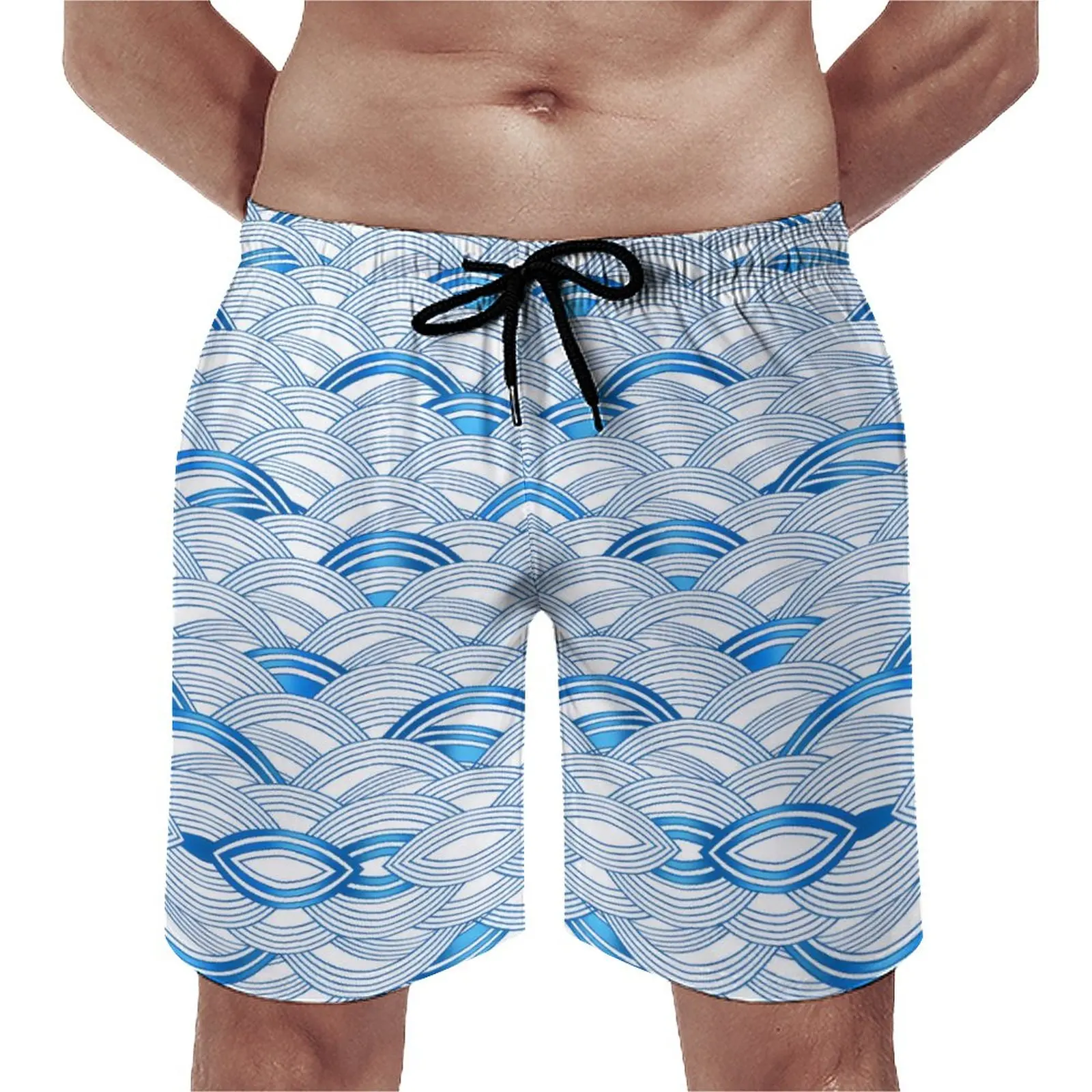 

Board Shorts Ocean Waves Funny Swimming Trunks Abstract Print Men's Quick Drying Sports Surf Quality Oversize Board Short Pants