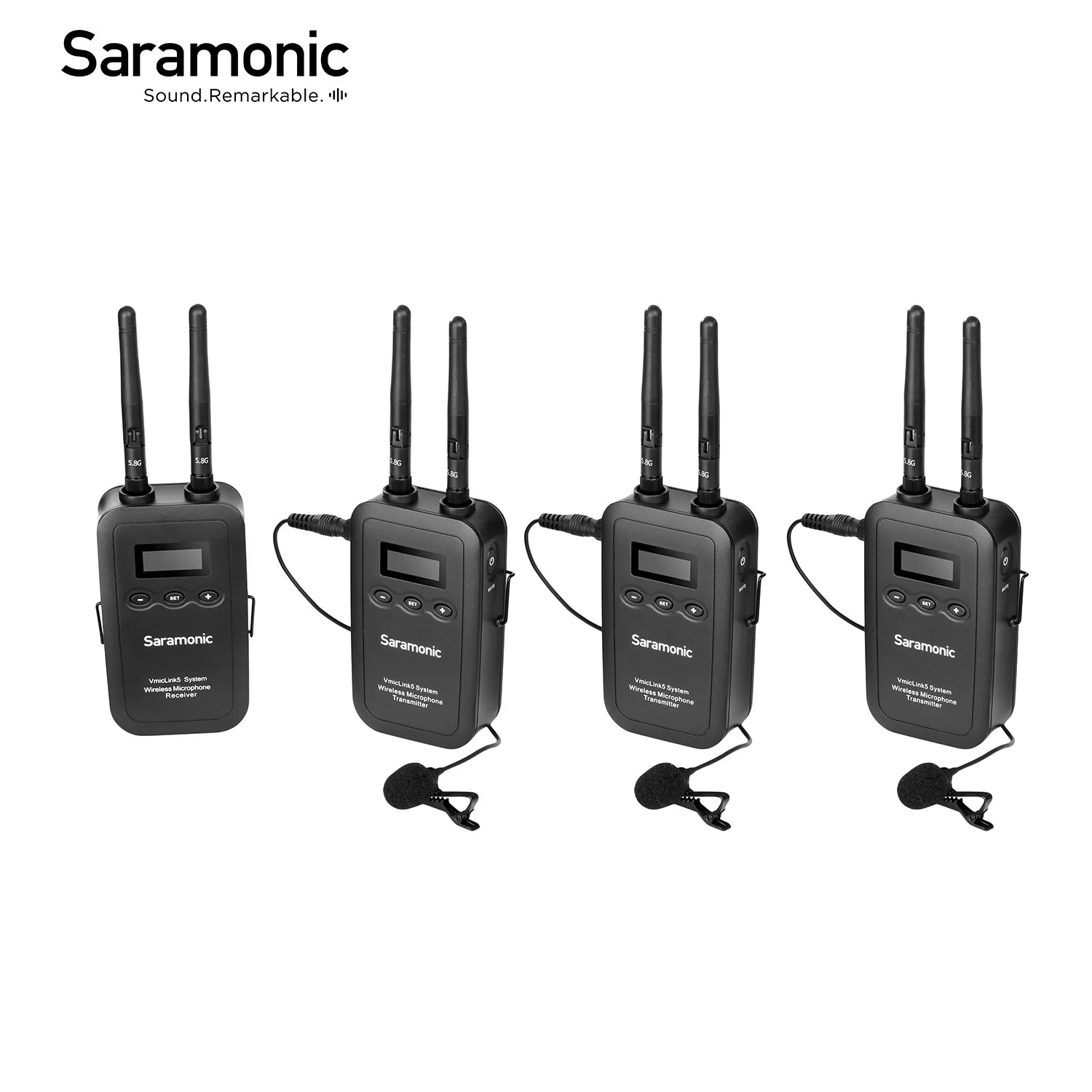 Беспроводной петличный микрофон Saramonic VmicLink5 5,8 ГГц для цифровых зеркальных фотоаппаратов Canon EOS Nikon Sony видеокамера потоковая запись Youtube