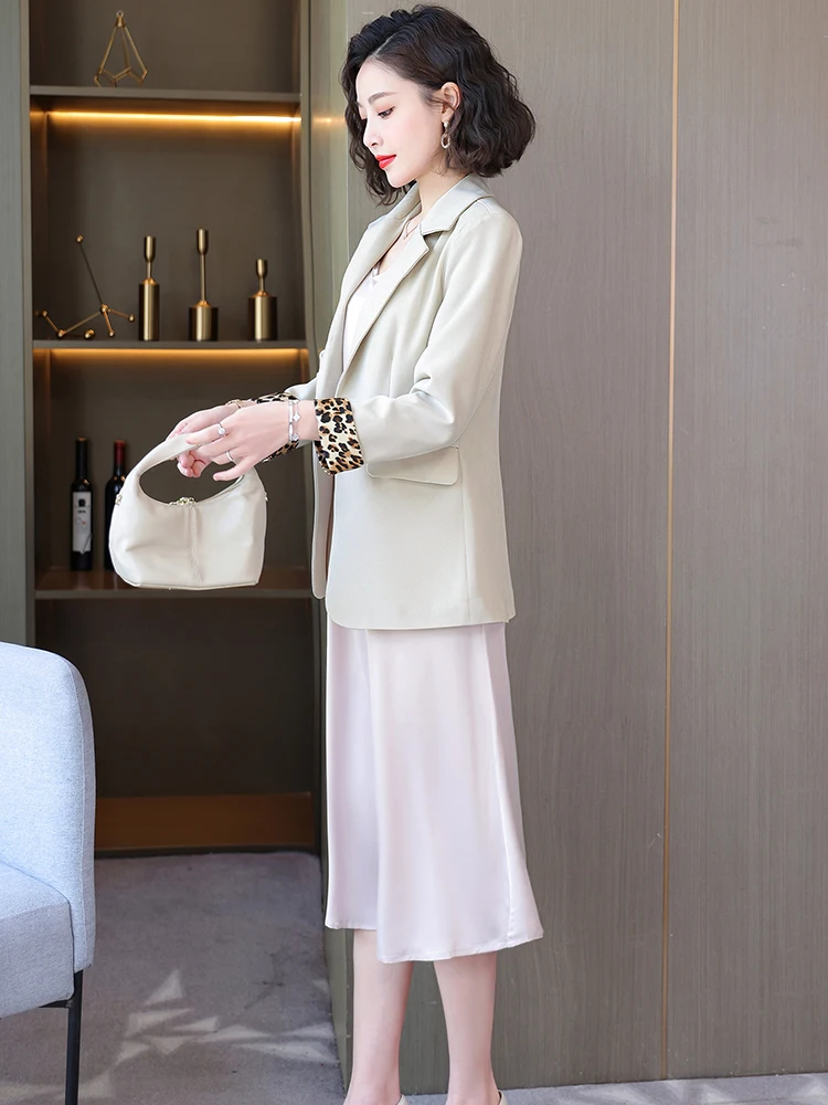 2 шт. Женский Однобортный блейзер с леопардовым принтом |