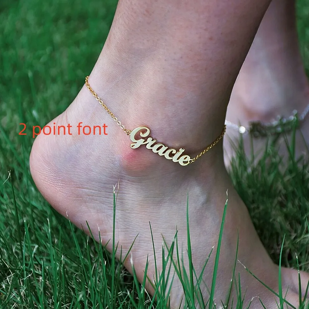 Women's Custom Name Anklet Stainless Steel Ankle Accessories Women's Custom Anklet Personality Girlfriend Gift Free Shipping