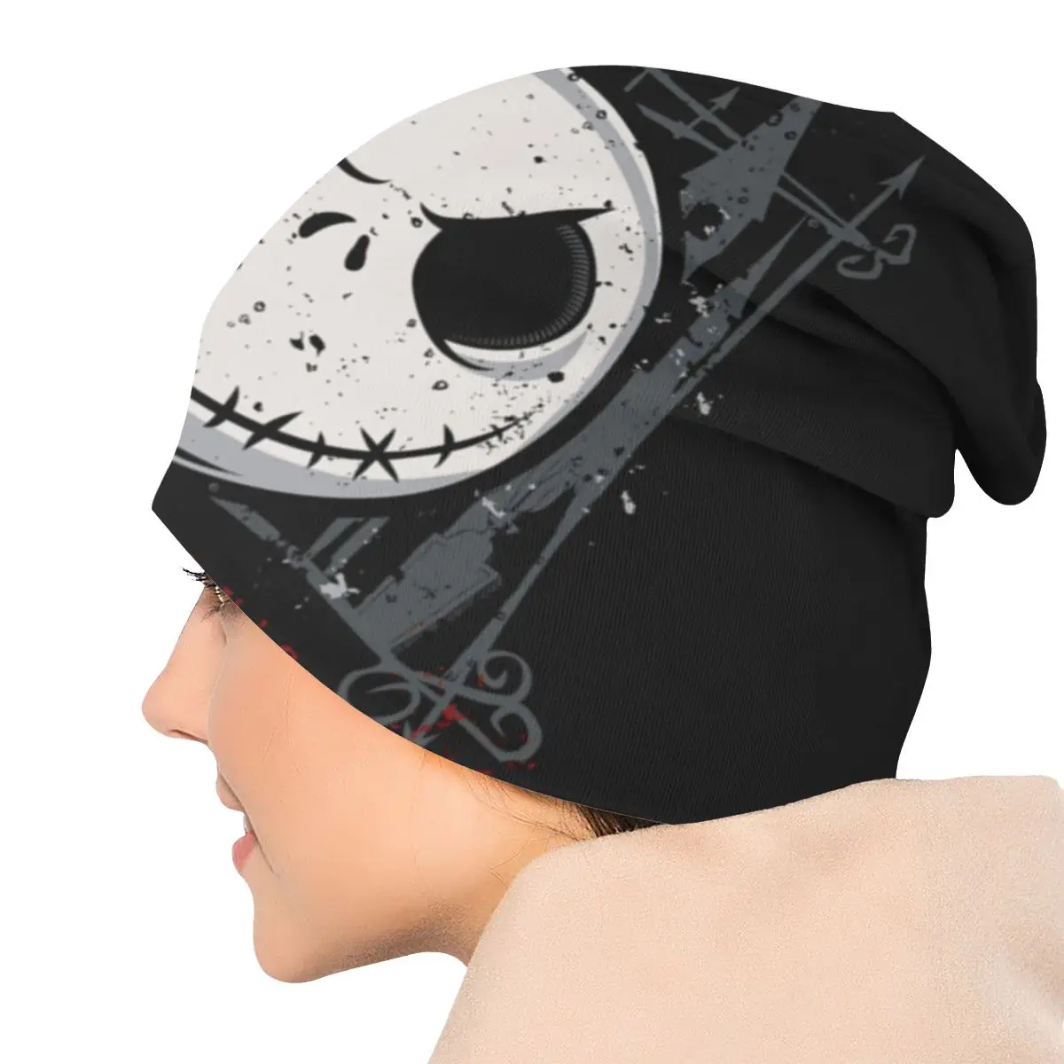 Шапки для Хэллоуина с изображением скелета Джека модные уличные шапочки