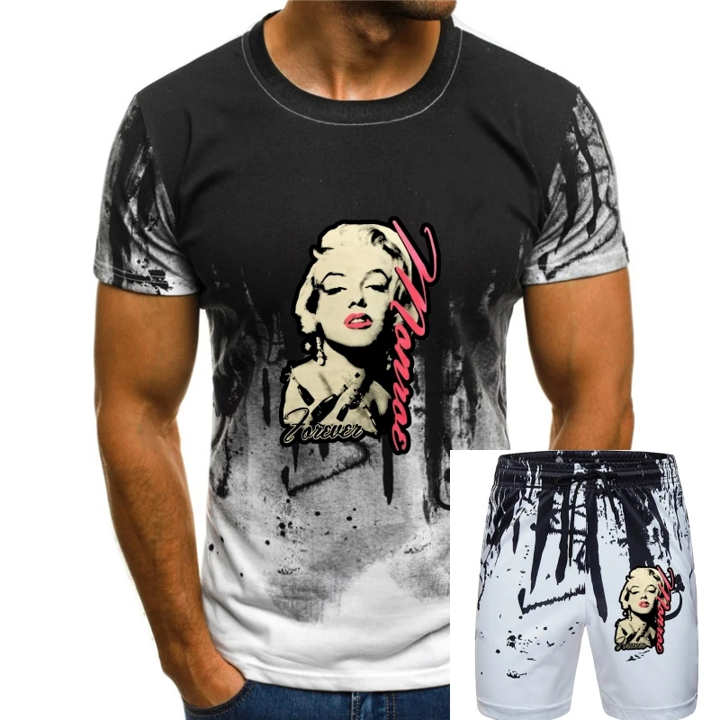 

Marilyn Monroe навсегда печатанные Графические футболки, модная городская футболка в стиле хип-хоп, яркая одежда, футболка