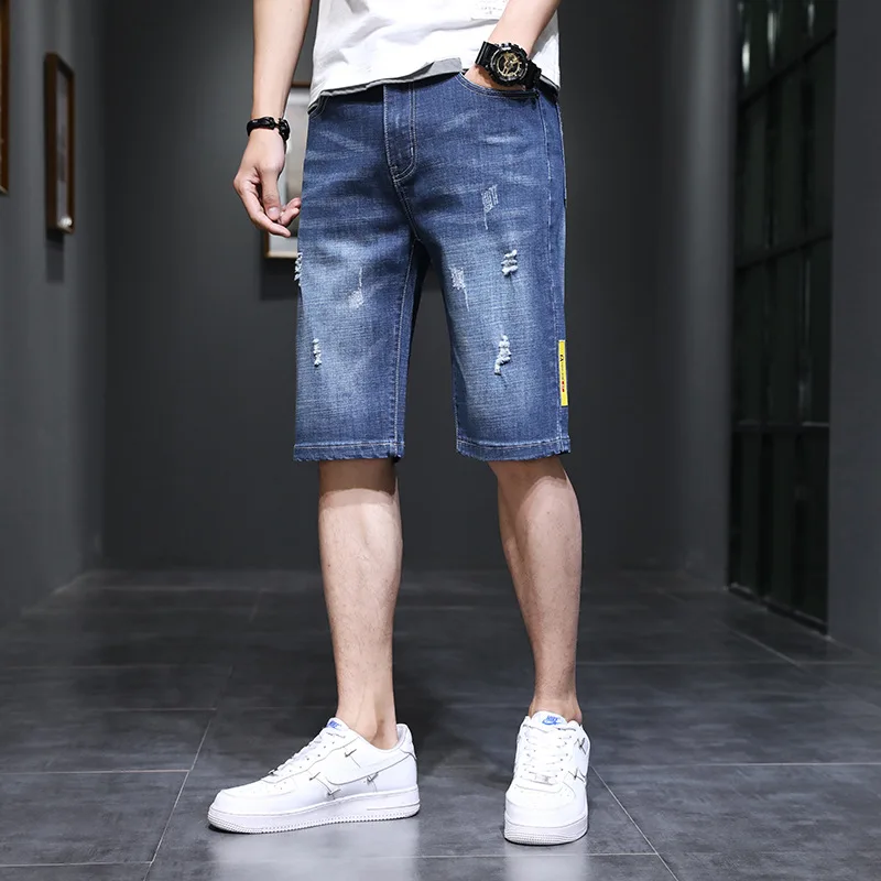 Summer Men's Slim Denim Shorts Business 