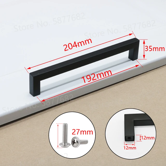 

500Pcs 192mm Black Square cabinet pulls