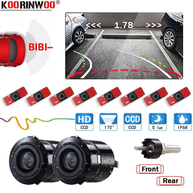 

Koorinwoo Flat Intelligent System For Cars Parktronic 4/6/8 Dynamic Trajectory Camera Parking Sensors Front Cameras Car-Styling