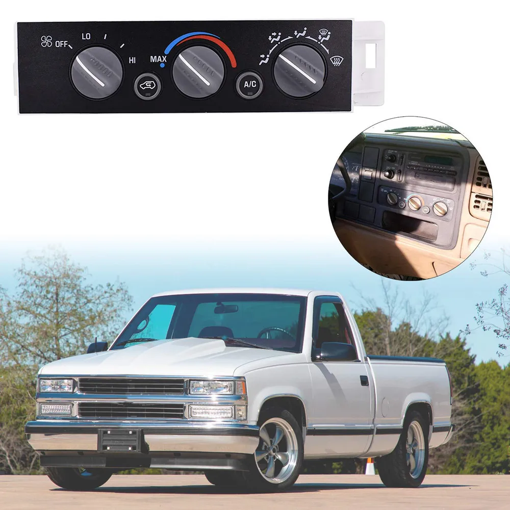 

Heater A/C Control Switch Panel Module Without Rear Window Defogger for 1996-2002 Chevy GMC Pickup Truck Replaces