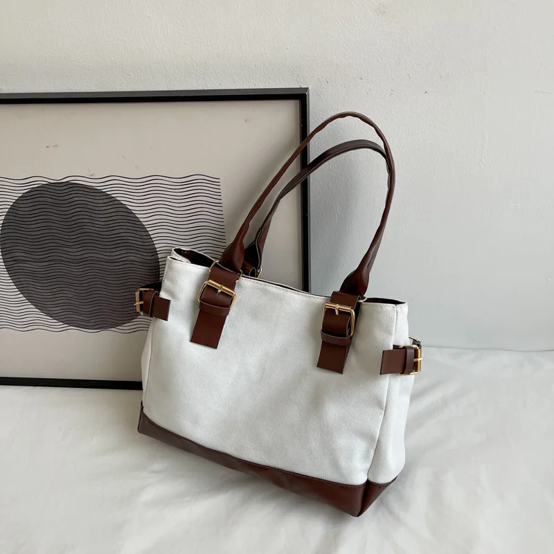 

Texture Women's Bag Canvas Handbags Tote New Trendy Shoulder Bags for Women Shopper Totes Handbag Female Big Capacity Casual