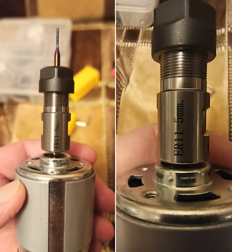 

1PC ER11 Collet Chuck Motor Shaft Extension Rod Spindle Collet Holder Inner 5mm For CNC 1610/2418/3018 Milling Machine