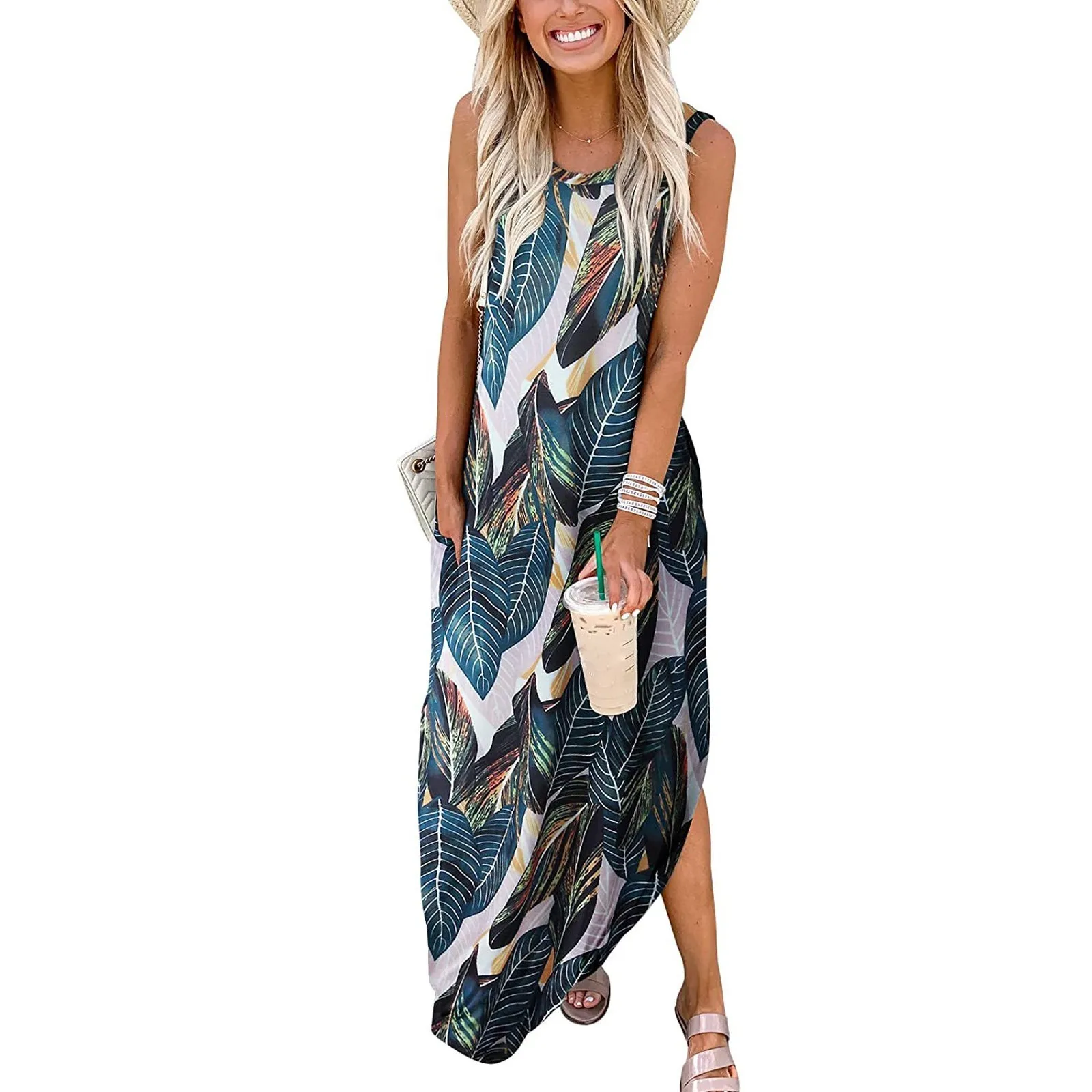 

New Casual 2022 Women Loose Summer Dress For Women Long Fashion Printed Style Loose Clothes Printing Women Clothing Dresses