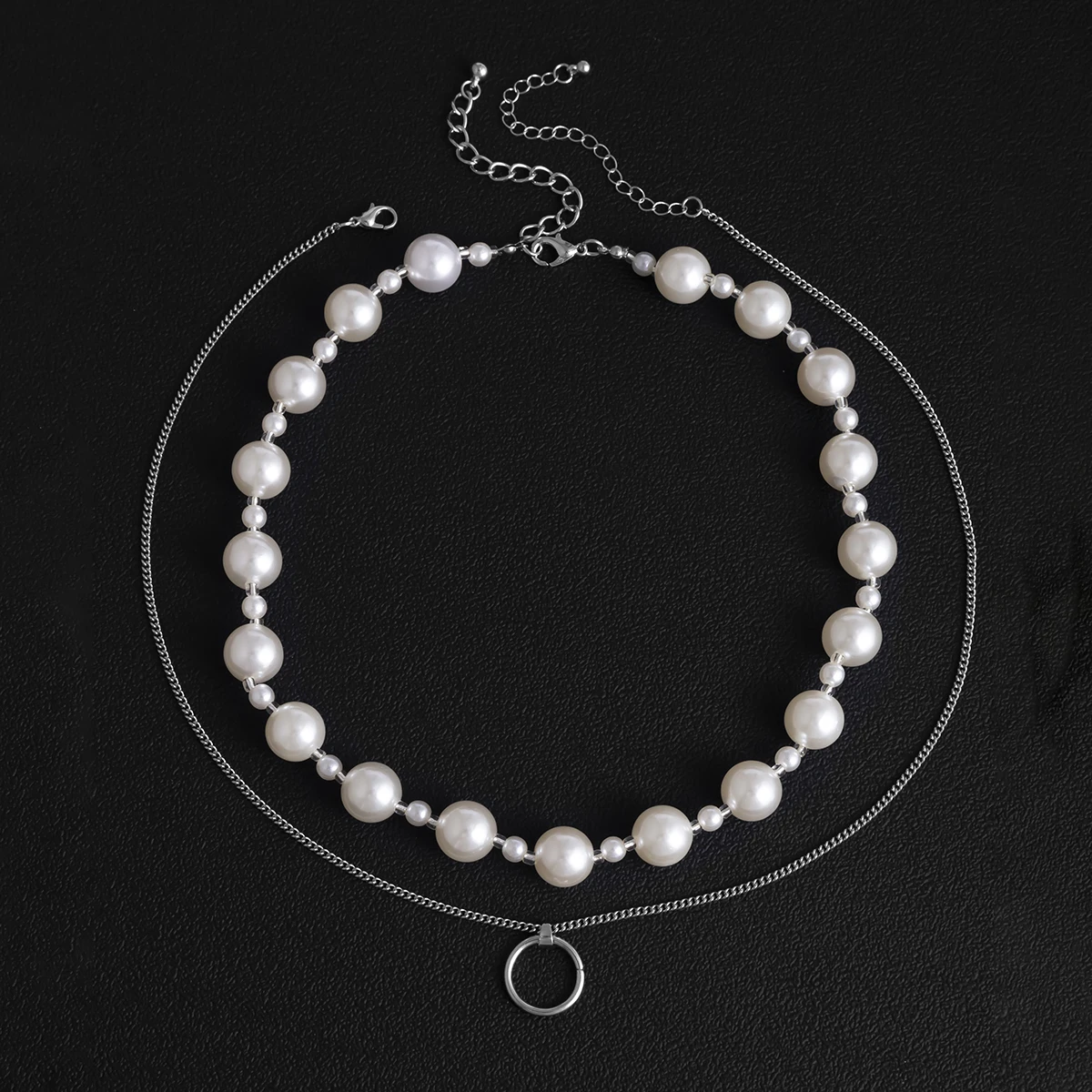 

KunJoe Set Unisex Titanium Steel Chain Necklace Imitation Pearl Spacer Beads Charms Necklace for Jewelry Men Women Collar Gift