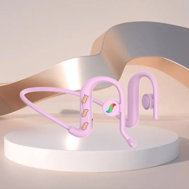 

90mah Bone Conduction Earphone Waterproof Wireless Headphones Colorful Led Lights With Microphone -compatible Headset