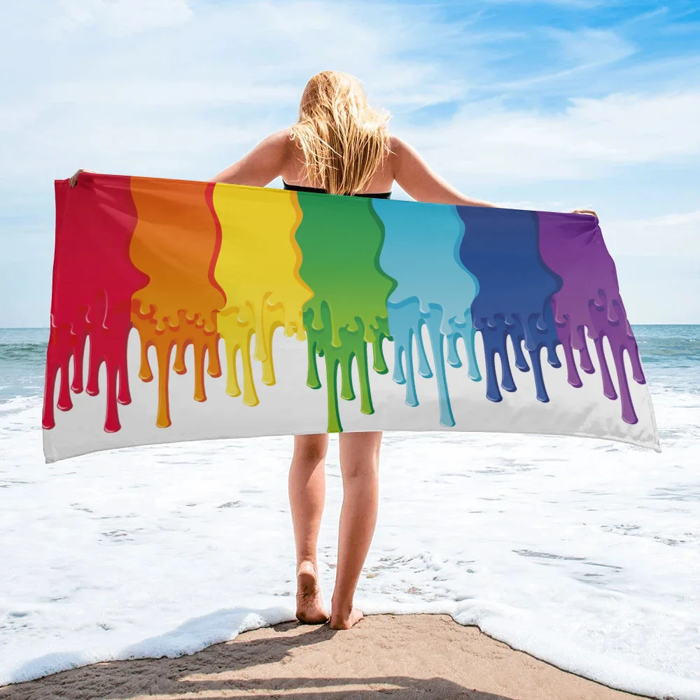 

Красочное дизайнерское Большое пляжное полотенце с рисунком, дорожные полотенца для взрослых, портативное полотенце для лица для спа, ванн...
