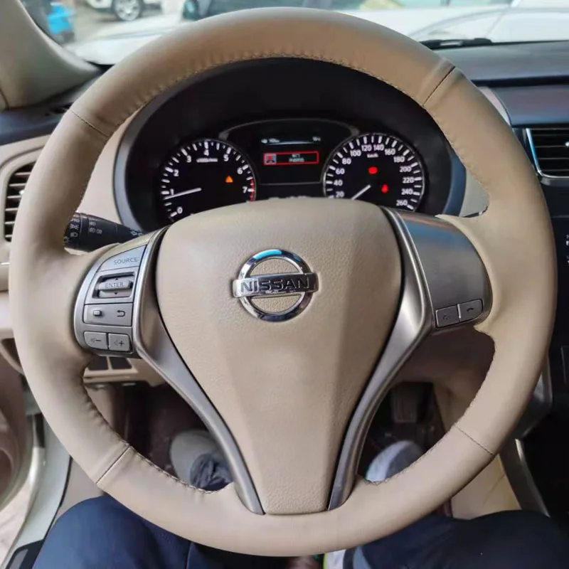 

DIY Hand-Stitched Leather Steering Wheel Cover for Nissan LIVINA Bluebird Sylphy Tiida SYLPHY