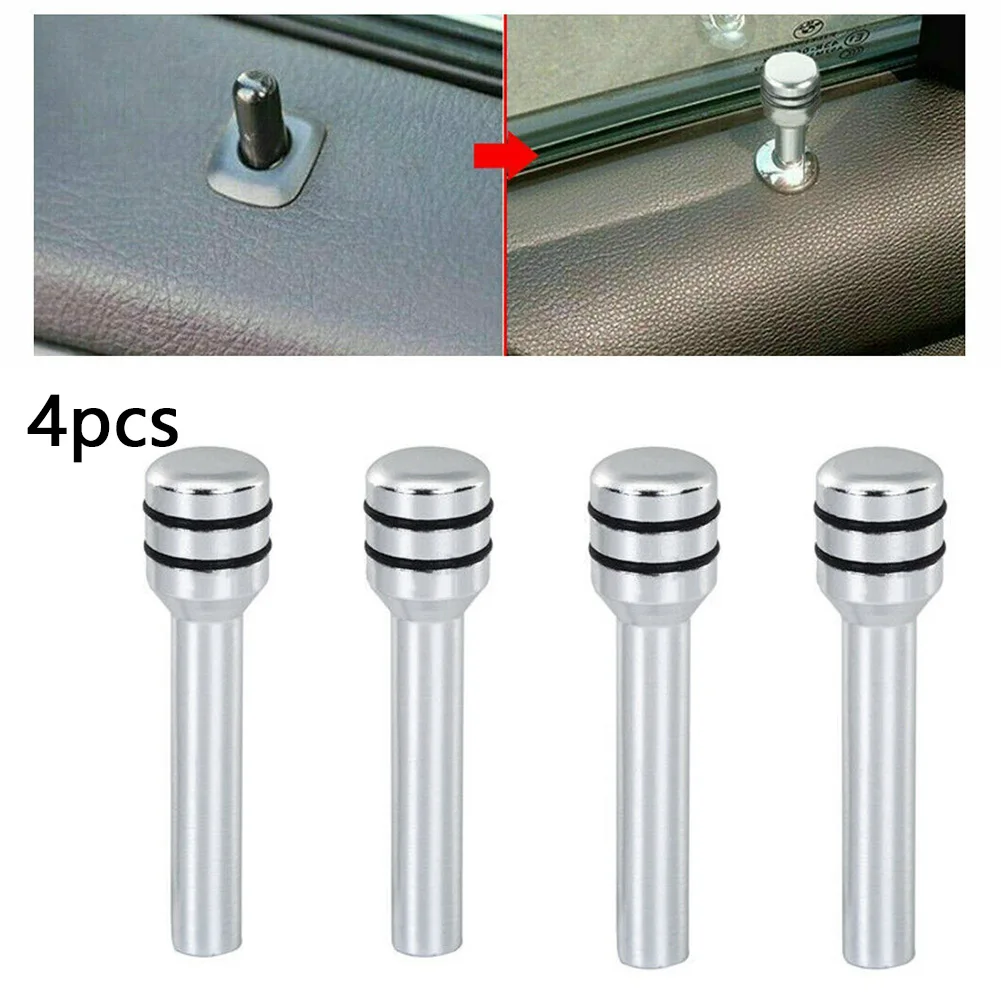 

4pcs Aluminum Car Interior Door Locking Lock Knob Pull Pins Cover Auto Accessories Car Door Handle Car Safety Door Lock Accessor