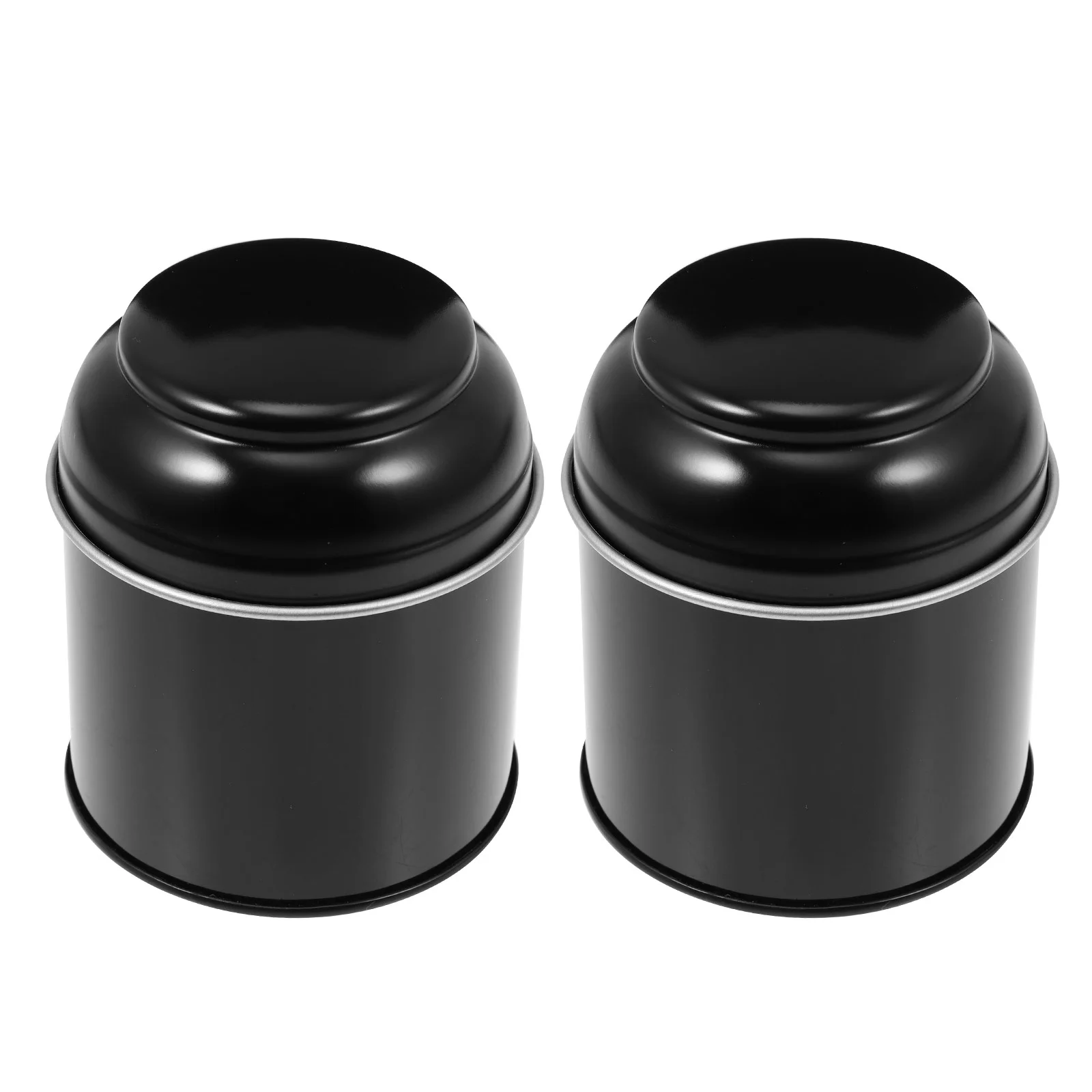 

2 Pcs Tea Tin Can Storage Tanks Ceramic Cookie Jar Loose Tins Leaf Jars Mini Candles Gifts Tinplate Sealed Box