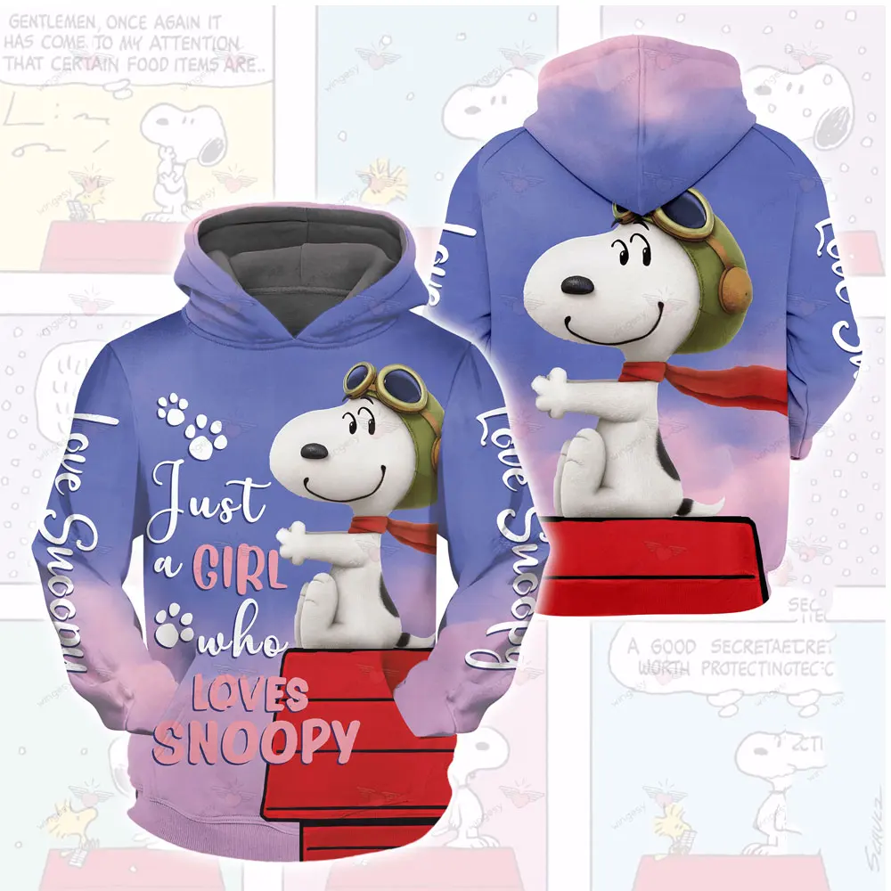 Новинка 2024 весна и осень 3D печать арахис Снупи толстовка для пар детский улицы