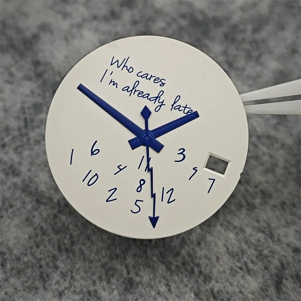 Modified Blue Log Hands + Watch Dial Set 28.5mm DIY Faces Fits NH35/4R36 Movement Who Cares Lt's Already Late Accessories