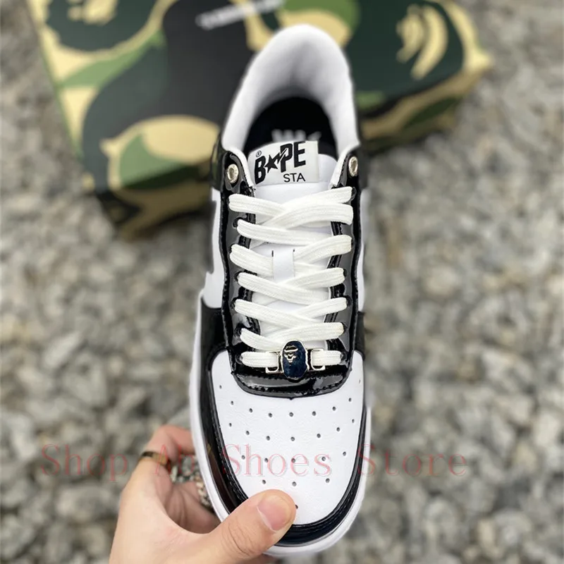 A BATHING APE Fashion Black And White Sneakers Sta Men Women Skateboarding Shoes Air Running Shoes for Mens Sneakers Size 36-45