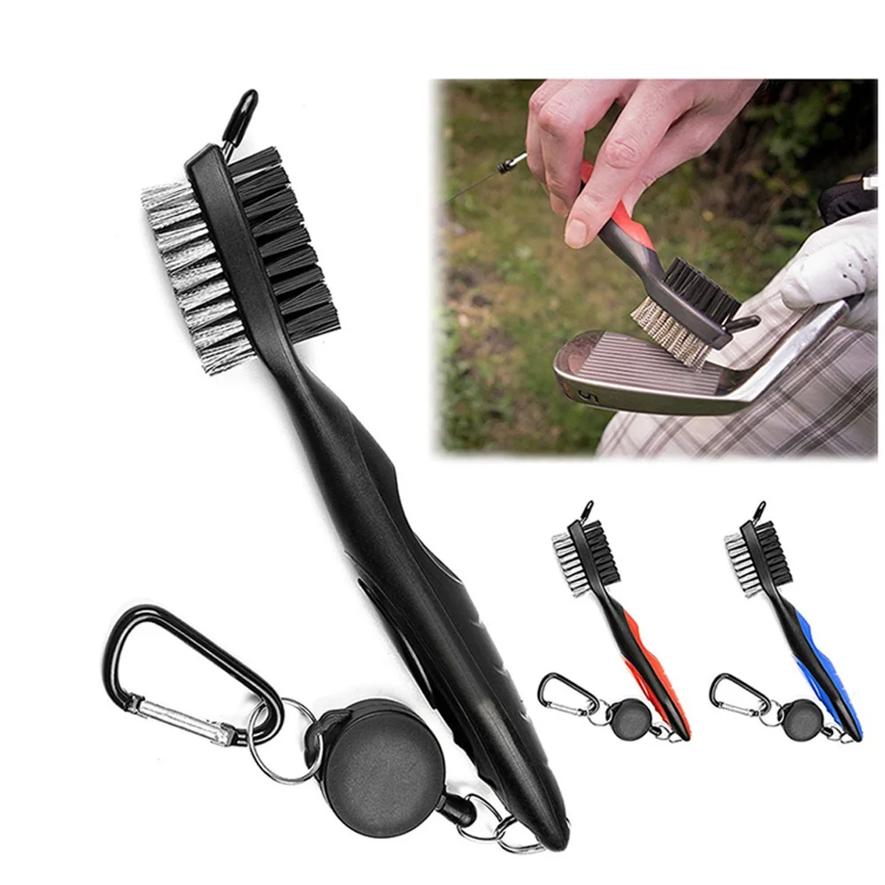 Golf Cleaning Brush For Club With Carabiner Groove Sharpener