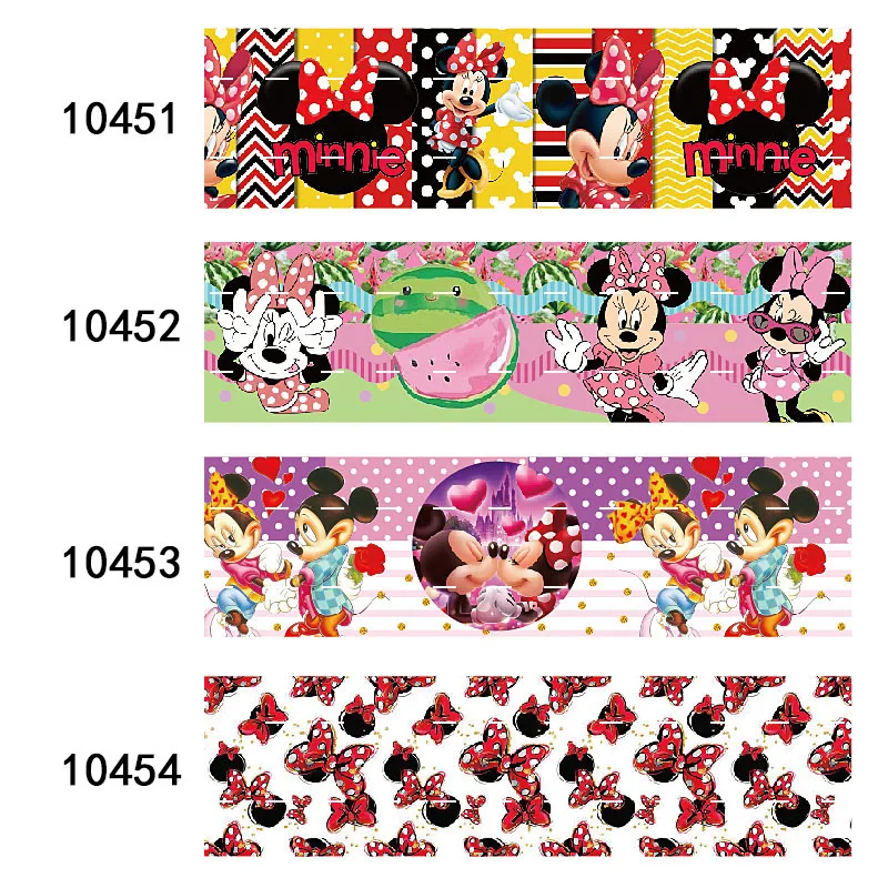 Disney Minnie Grosgrain Ribbon Watermelon Tape Printed 50yards for DIY Bows Craft Supplies Decoration Handmade Materials