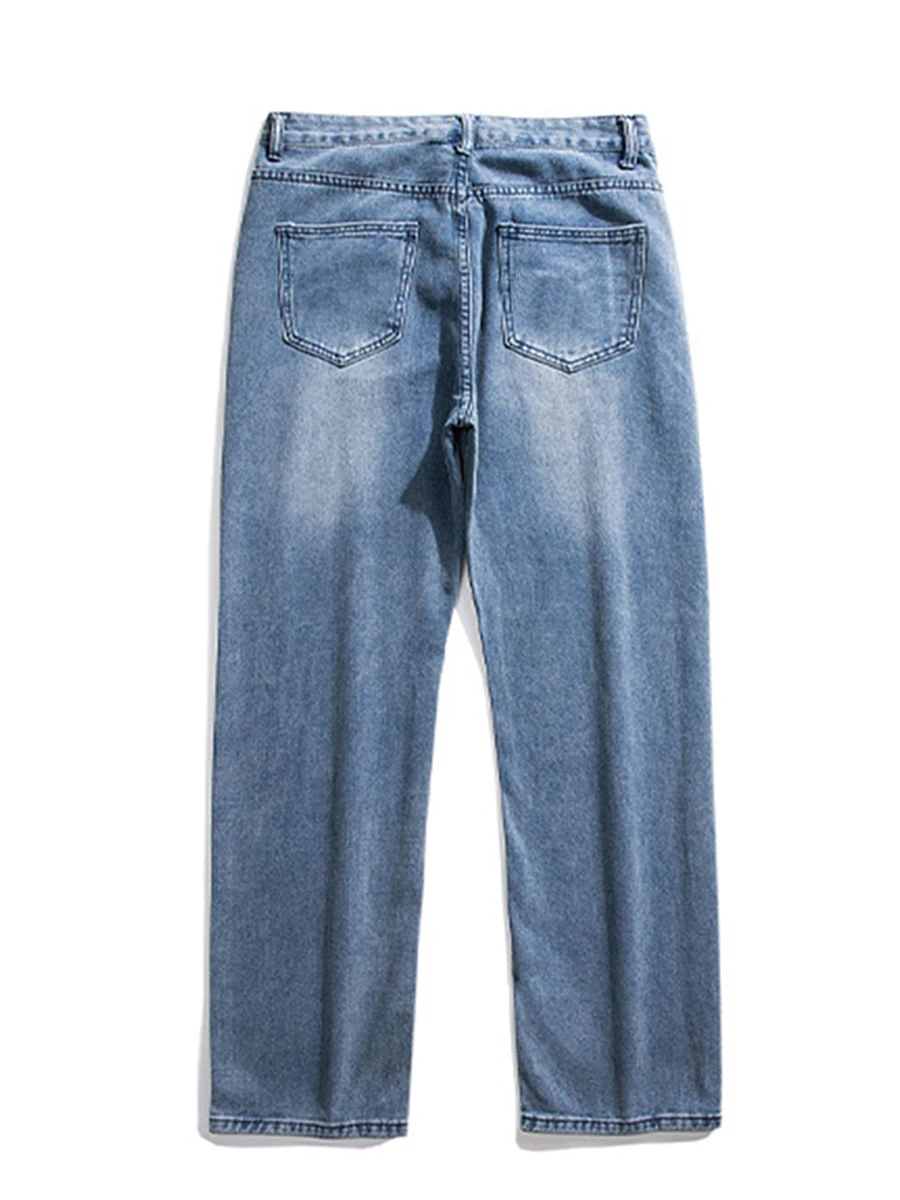 European and American Street Hip Hop Jeans Men Ins Trend Hiphop Straight Wide Leg Pants Fashion Streetwear Ins Hot Sale Y2k Pant