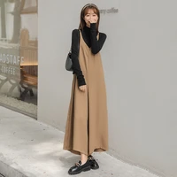 new minimalist classic suspender wide leg pants in autumn 2022 women jumpsuits casual elegant thin summer japan korea