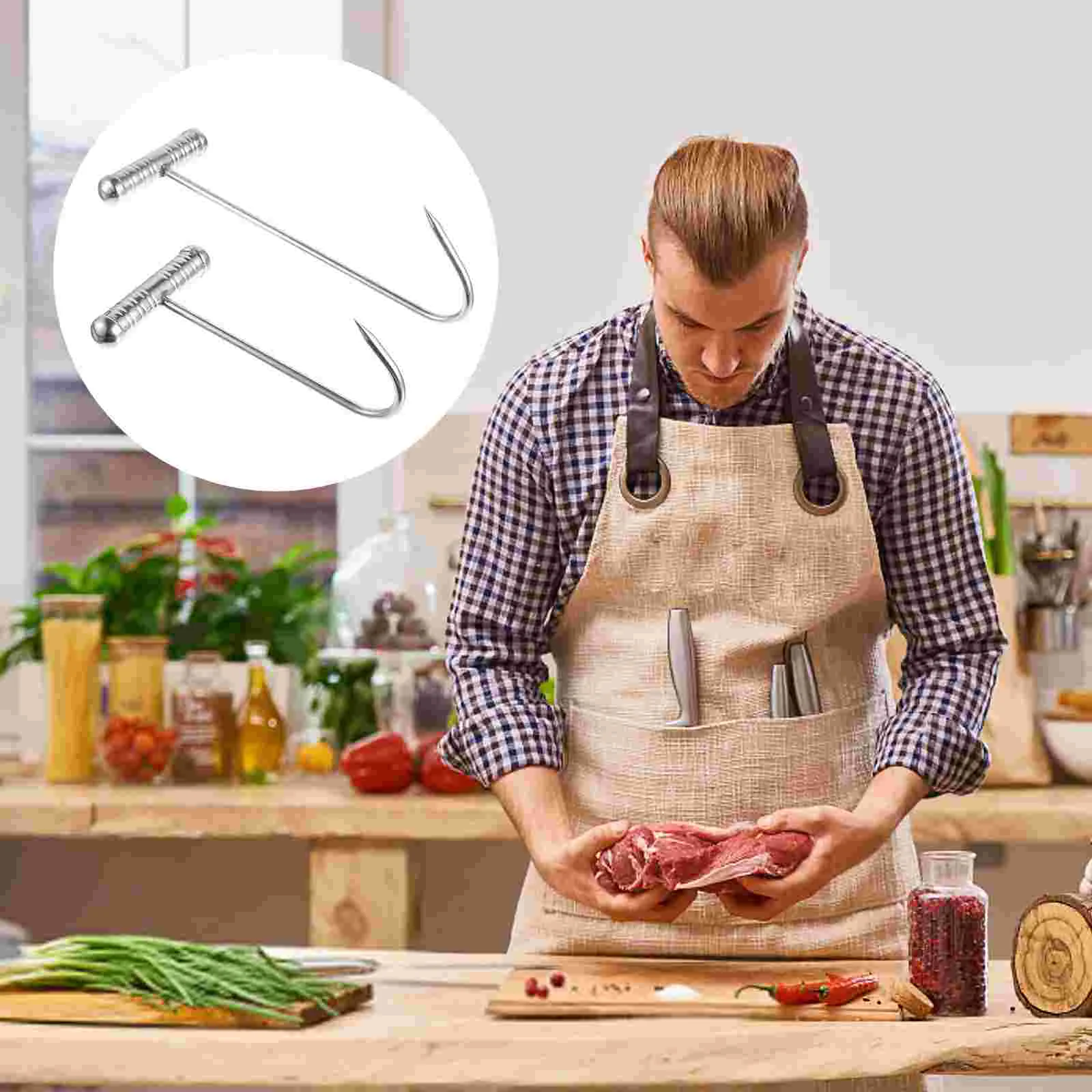 

Hook Meat Butcher Smoking Hanging Processing Deer Carcass Fish Large Ribs Bbq Butchering Cooking Hanger Grillmetal Ham Boning T