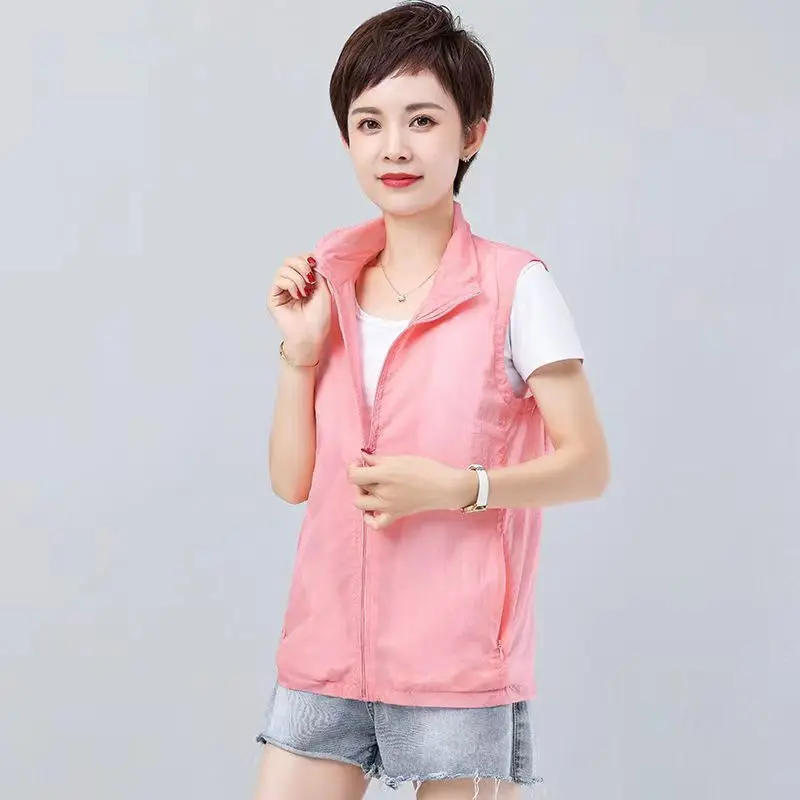 

Classic Cotton Linen Suit Collar Vest Women Spring Summer Thin Vintage Chalecos Zipper Office Work Sleeveless Vests Jacket Q126