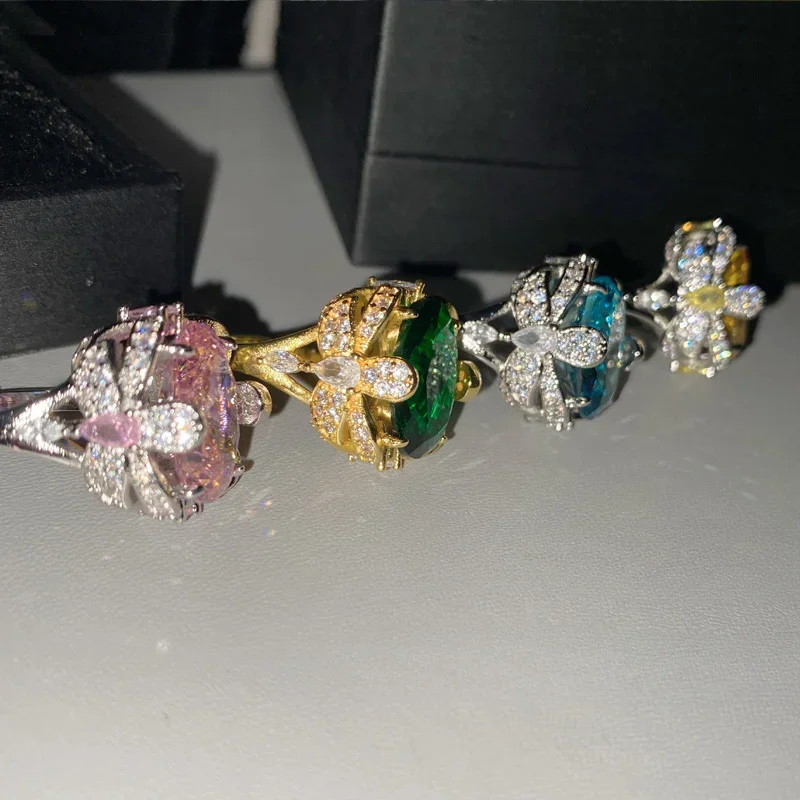 Высокое качество Роскошное кольцо MDLFES с бриллиантами в стиле муасса и