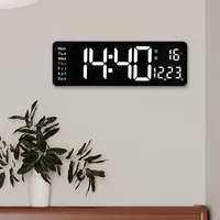remote control electronic wall clock temperature date memory desk clock wall mounted dual alarm clock led clock