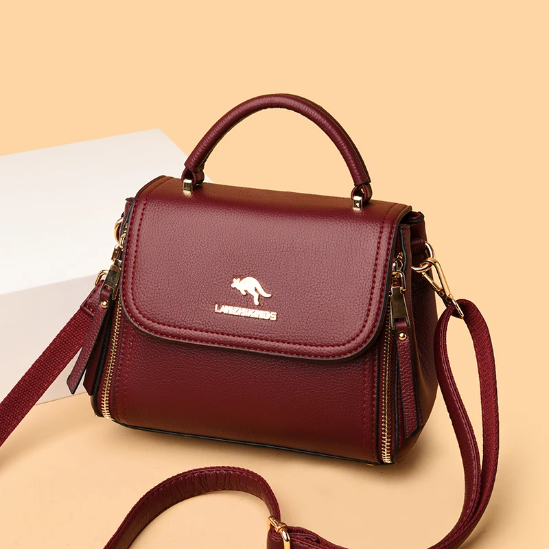 

High Quality Leather Handbag Purse Women's Bag 2022 Trend Luxury Brand Designer Shoulder Crossbody Sac Lady Messenger Small Tote