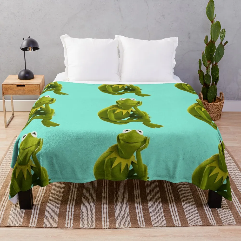 

Мягкое уютное легкое теплое одеяло Kermit the Frog из микрофлиса на все сезоны для гостиной/спальни