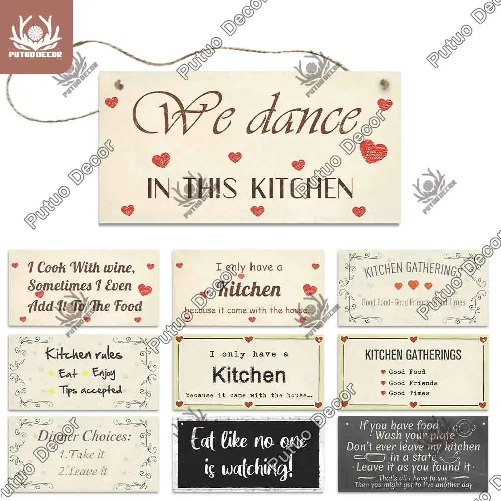 Декоративные таблички для кухни Putuo деревянные в подарок украшение дома кофе